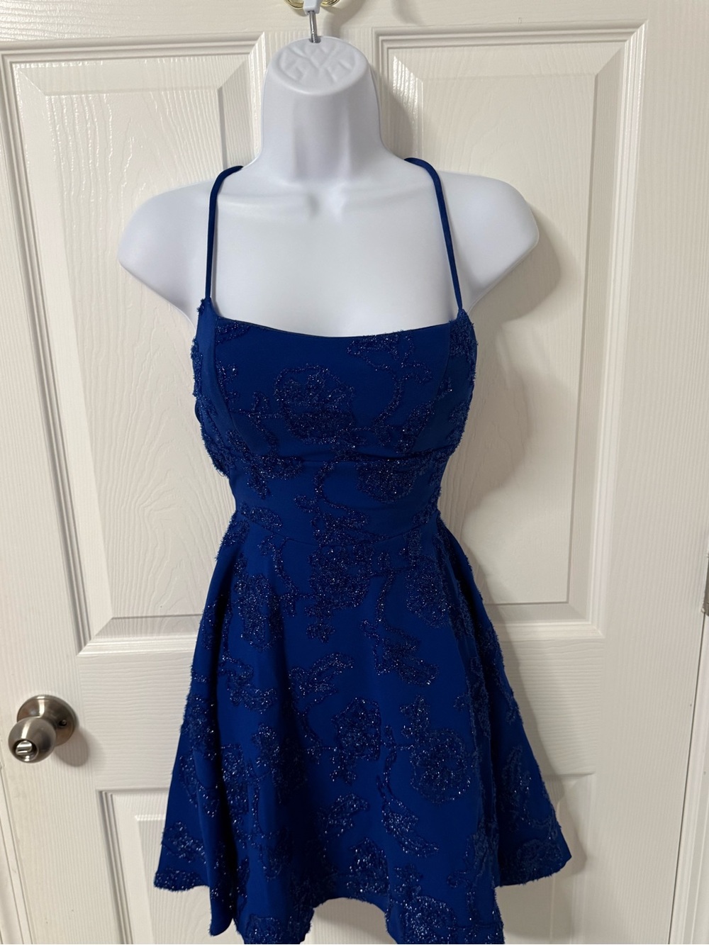 emerald sundae Royal Blue Spaghetti Strap Party Dress junior sz xs